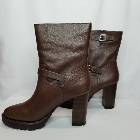 Lauren Ralph Lauren Women's Lyvia Tumbled Vachetta Leather Boot Size 10 NWT - Picture 1 of 8